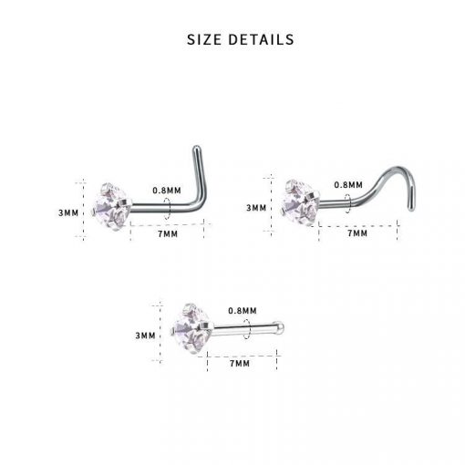 Nostril-Set Gerade Bunt Stern Scheibe Herz - piercinglux.com