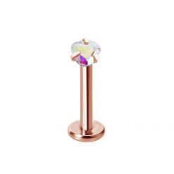Labret Chirurgenstahl Roségold Bunt Herz 1.2 × 8 mm