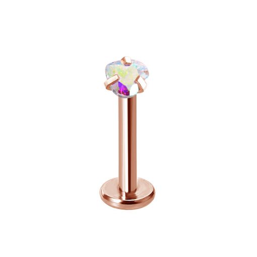 Labret Chirurgenstahl Roségold Bunt Herz 1.2 × 8 mm - piercinglux.com