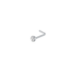Nostrilpiercing Stahl Mit Stein Bezel-Fassung L-Form