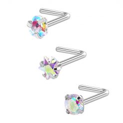 Nostril-L-Form Set Farbige Stern Scheibe Herz