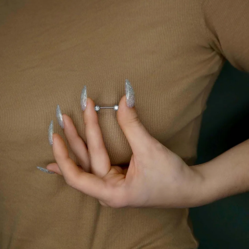 Sztangi do piercingu sutków ze stali z cyrkoniami