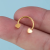Podkowa Septum ze stali Serca płaskie Złoty 1.2 x 4 x 10