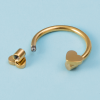 Podkowa Septum ze stali Serca płaskie Złoty 1.2 x 4 x 10