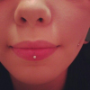 Labret ze stali złoty Kryształ w ramce 1.2 x 8
