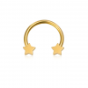 Podkowa Septum ze stali Gwiazdy płaskie Złoty 1.2 x 4 x 10