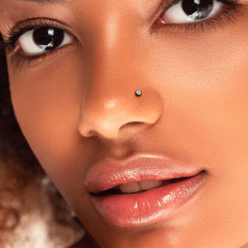 Labret ze stali srebrny Kryształ w ramce 1.2 x 8