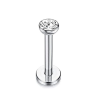 Labret ze stali srebrny Kryształ w ramce 1.2 x 8