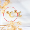 Kolczyk do piercingu ucha ze stali Księżyc Złoty