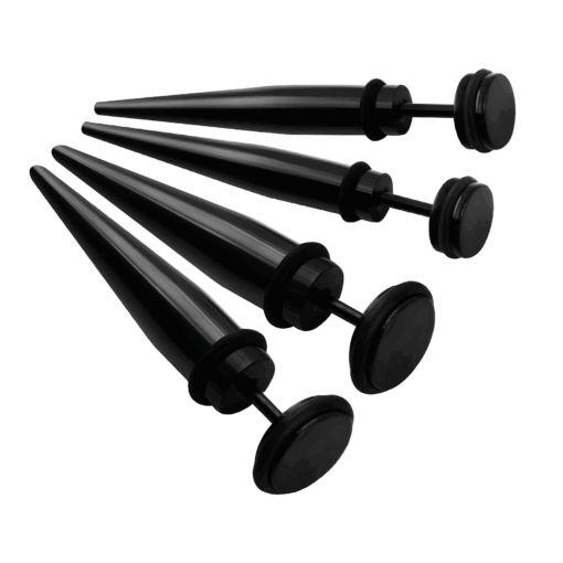 Fake-Plug Taper Schwarz 6 mm - 8 mm 1 Stk. - piercinglux.com