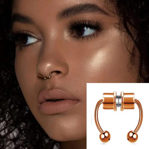 Septum kolczyk fake do nosa magnetyczny Różowe złoto