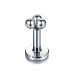 Labret ze stali Trzy piłki Srebrny 1.2