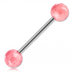 Sztanga ze stali Różowe piłki z brokatem 1.4 mm