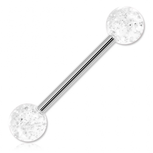 Sztanga ze stali Przezroczyste piłki z brokatem 1.4 mm
