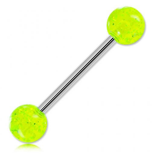 Sztanga ze stali Jasnozielone piłki z brokatem 1.4 mm