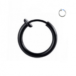 Fake-Ohrring Nasenring Clip-On Schwarz 8–20 mm