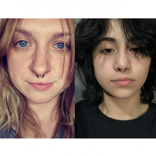 Septum ze stali buffalo róg półksiężyc Czarny 1.2 mm