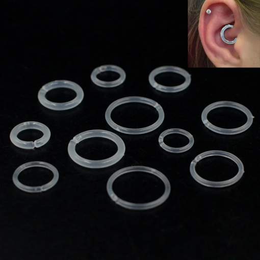 Kolczyk kółko do piercingu elastyczny z akrylu Przezroczysty