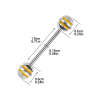 Sztanga ze stali z Żółtymi paskami 1.6 mm
