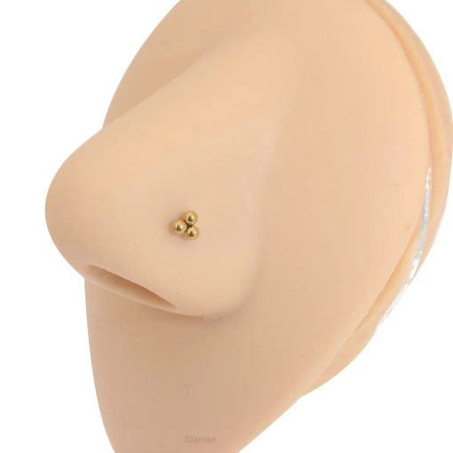 Labret ze stali Trzy piłki Złoty 1.2