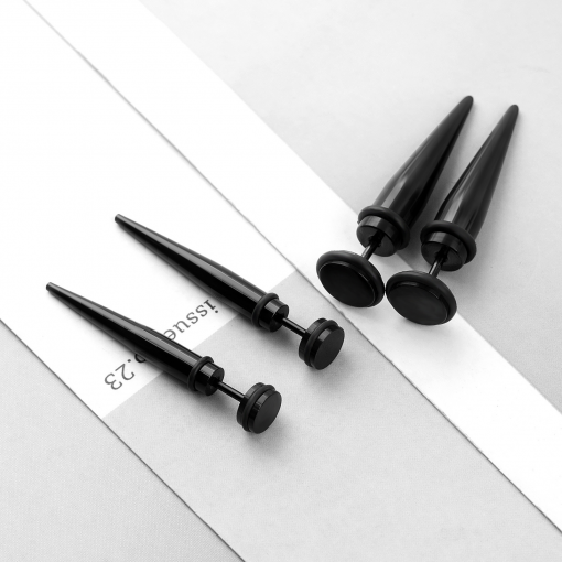 Fake Plug oszukany taper Czarny 6 mm - 8 mm 1 szt.