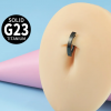 Tytanowy Prosty kolczyk clicker do pępka Czarny