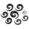 Acryl Dehner Spirale Ohr Schwarz 1 Stück - piercinglux.com