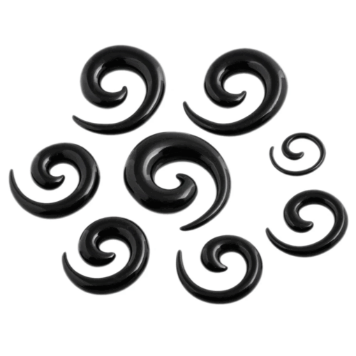 Acryl Dehner Spirale Ohr Schwarz 1 Stück - piercinglux.com