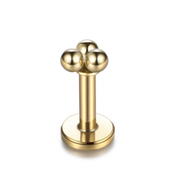 Labret ze stali Trzy piłki Złoty 1.2