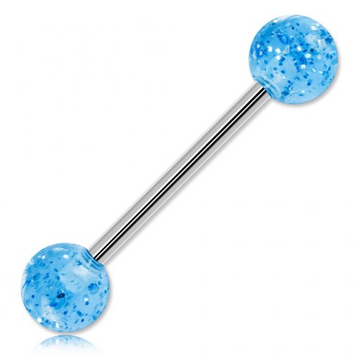 Sztanga ze stali Niebieskie piłki z brokatem 1.4 mm