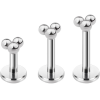 Labret ze stali Trzy piłki Srebrny 1.2
