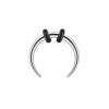Septum ze stali buffalo róg półksiężyc Srebrny 1.2 mm
