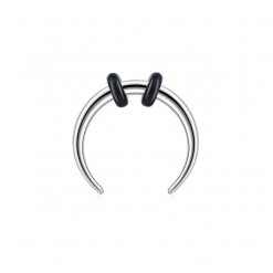 Septum ze stali buffalo róg półksiężyc Srebrny 1.2 mm