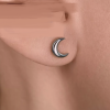 Kolczyk do piercingu ucha ze stali Księżyc Srebrny