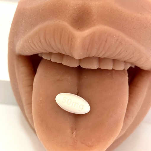 Sztanga do piercingu języka Tabletka biała 50 mg
