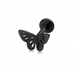 Labret stalowy Motyl Czarny 1.2 х 8